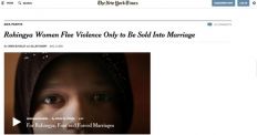 نيويورك تايمز: نساء الروهينجا يهربن من العنف إلى الخطف والزواج القسرى