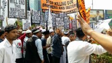 مظاهرات واحتجات أمام سفارة بورما في كوالالمبور