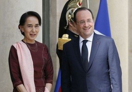 رئيس فرنسا &quot;هولاند&quot; يؤكد دعم بلاده للديمقراطية في ميانمار
