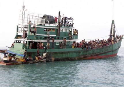 Refugee rescue ship enters rough waters in Southeast Asia