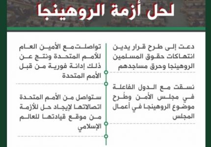 المملكة العربية السعودية تواصل جهودها لحل أزمة الروهينجا